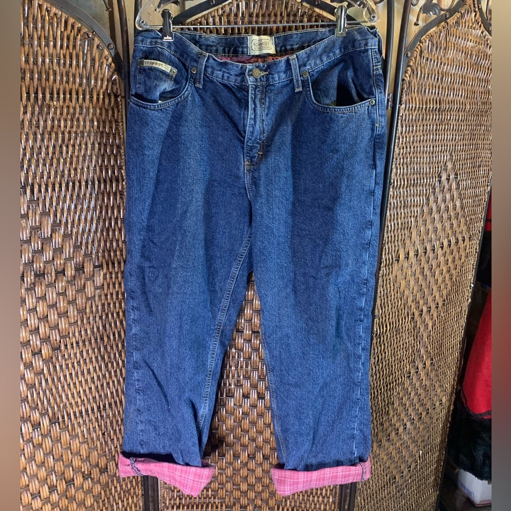 Vintage L.L. Bean Plaid Flannel-Lined Jeans Size 14x30